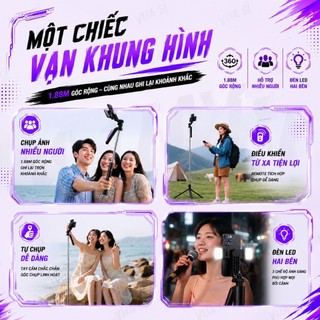 [BẢN CỰC ĐẠI 1M8] Gậy Tripod VUASI X6 Max , TRIPOD SIVIR X2 Siêu Chắc Chắn Chống Rung, Xoay 360 Độ
