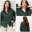 Áo sơ mi nữ GILLEE dáng oversized, sơ mi form rộng vải kate lụa xanh rêu FAS291