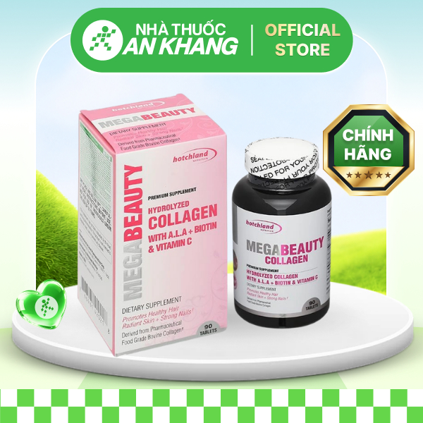 Hotchland Mega Beauty Collagen làm đẹp da, tóc, móng hộp 90 viên [Nhà Thuốc An Khang - Chính Hãng 100%]