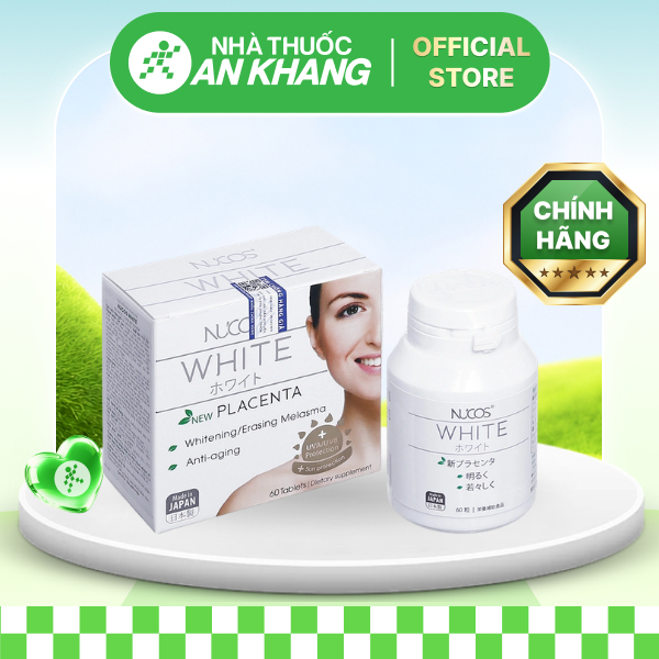 Nucos White New Placenta hỗ trợ trắng da, giảm nám hộp 60 viên [Nhà Thuốc An Khang - Chính Hãng100%]