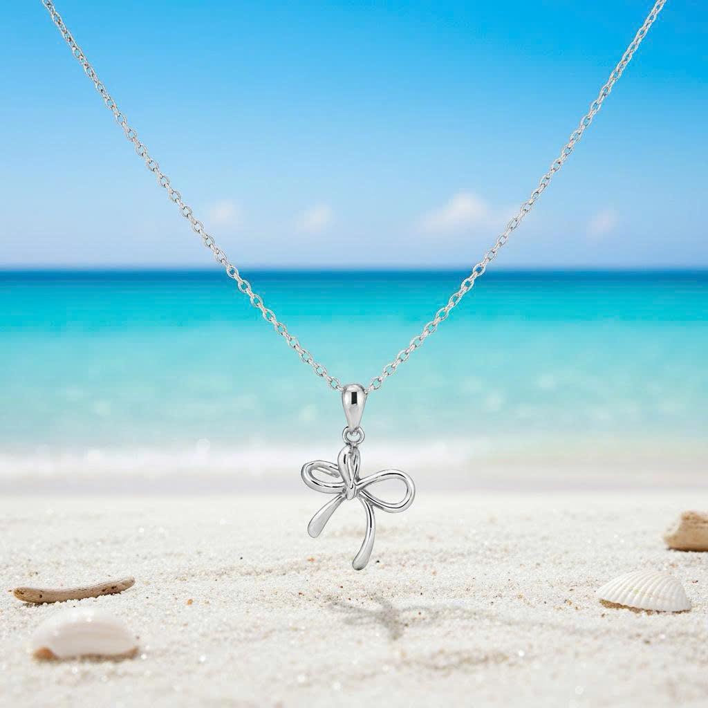 Mặt dây chuyền bạc 925 nơ tiểu thư Luna Jewelry