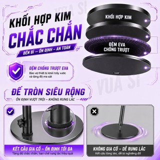 Giá Đỡ Điện Thoại Máy Tính Bảng Gập Gọn VUASI SG11 Xoay Đa Hướng Cao Cấp, Chống Rung, Nâng Cao 60cm