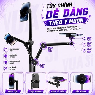 Giá Đỡ Điện Thoại Máy Tính Bảng Gập Gọn VUASI SG11 Xoay Đa Hướng Cao Cấp, Chống Rung, Nâng Cao 60cm
