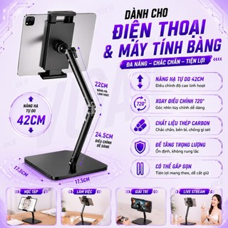 Giá Đỡ Điện Thoại Máy Tính Bảng Gập Gọn VUASI SG11 Xoay Đa Hướng Cao Cấp, Chống Rung, Nâng Cao 60cm