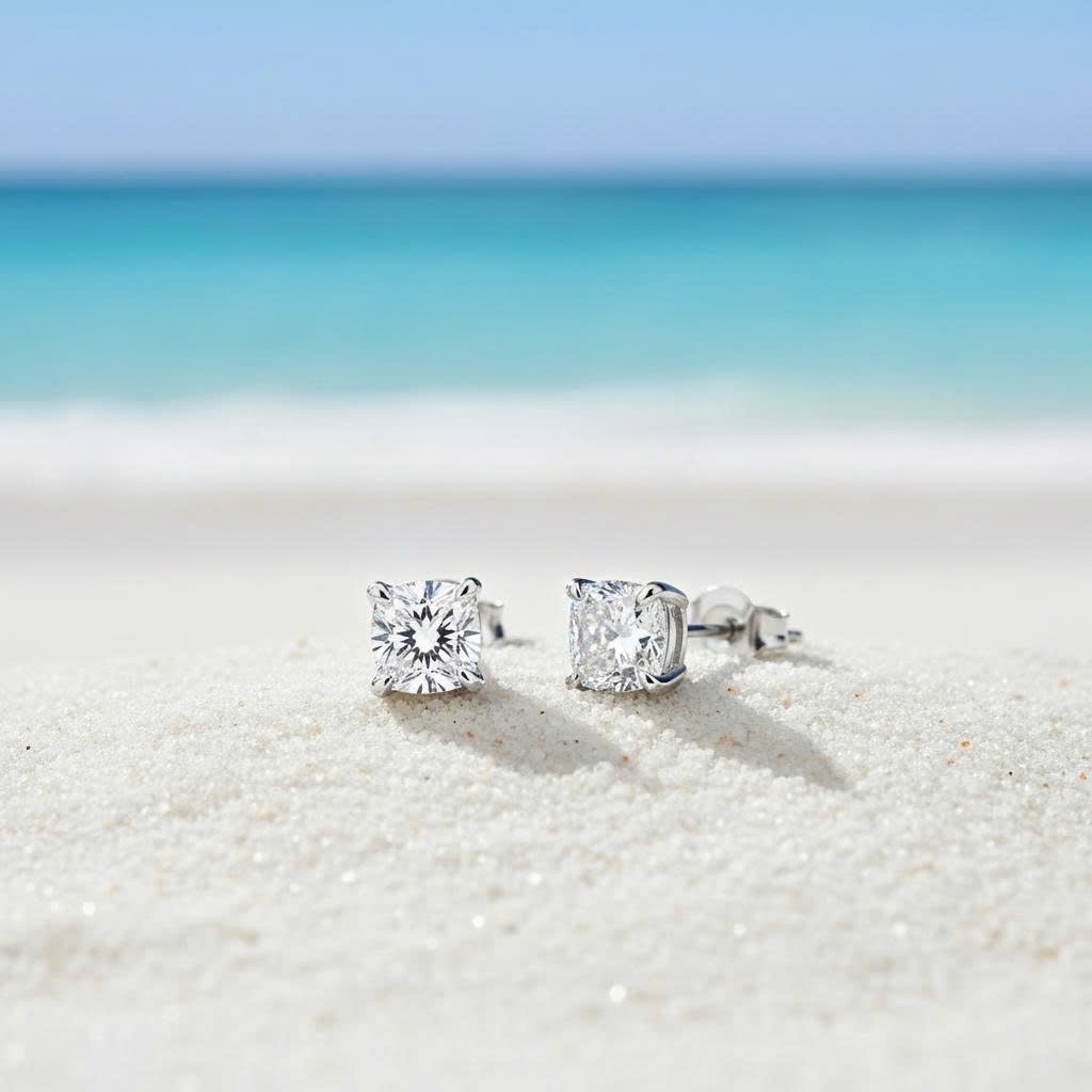 Khuyên tai bạc 925 Luna Jewelry Đá CZ 3mm basic Luna Jewelry