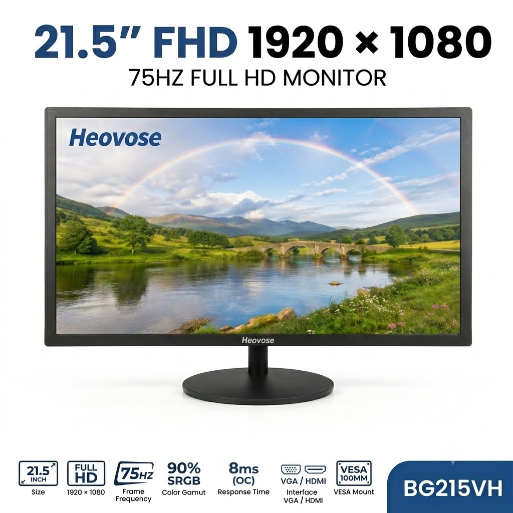 Màn hình Heovose 21.5inch 75Hz FHD MONITOR 1920 x 1080, Màn Giá Rẻ Chính Hãng Bảo Hành 12 Tháng | BigBuy360 - bigbuy360.vn