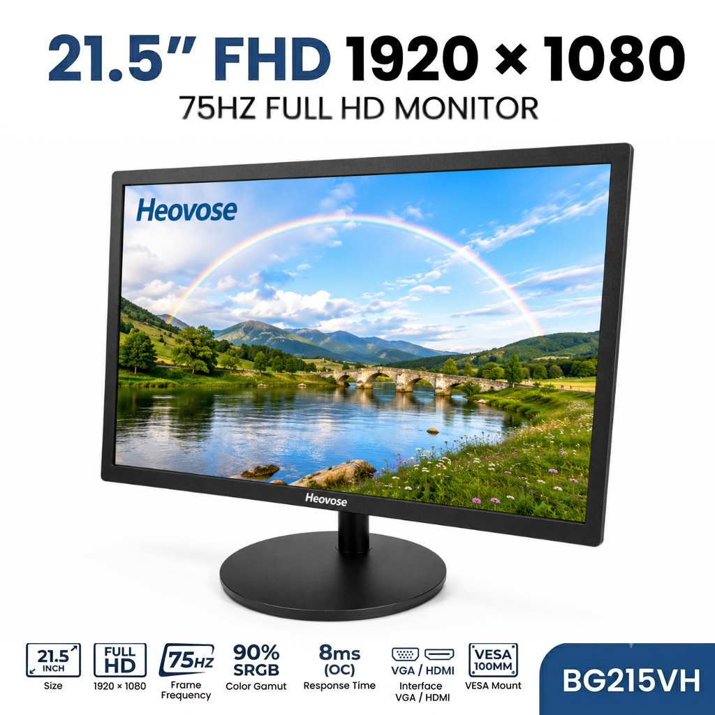 Màn hình Heovose 21.5inch 75Hz FHD MONITOR 1920 x 1080, Màn Giá Rẻ Chính Hãng Bảo Hành 12 Tháng | BigBuy360 - bigbuy360.vn