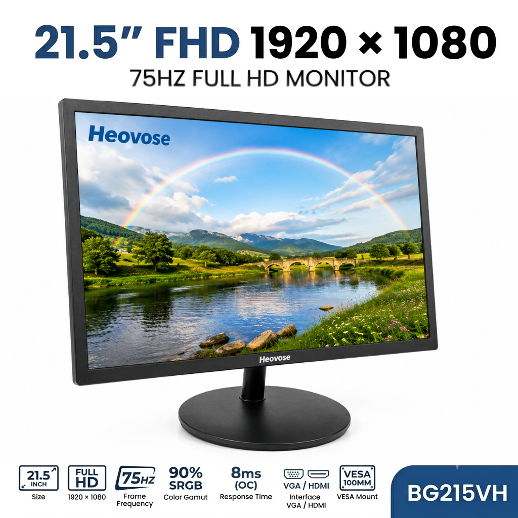 Màn hình Heovose 21.5inch 75Hz FHD MONITOR 1920 x 1080, Màn Giá Rẻ Chính Hãng Bảo Hành 12 Tháng | BigBuy360 - bigbuy360.vn