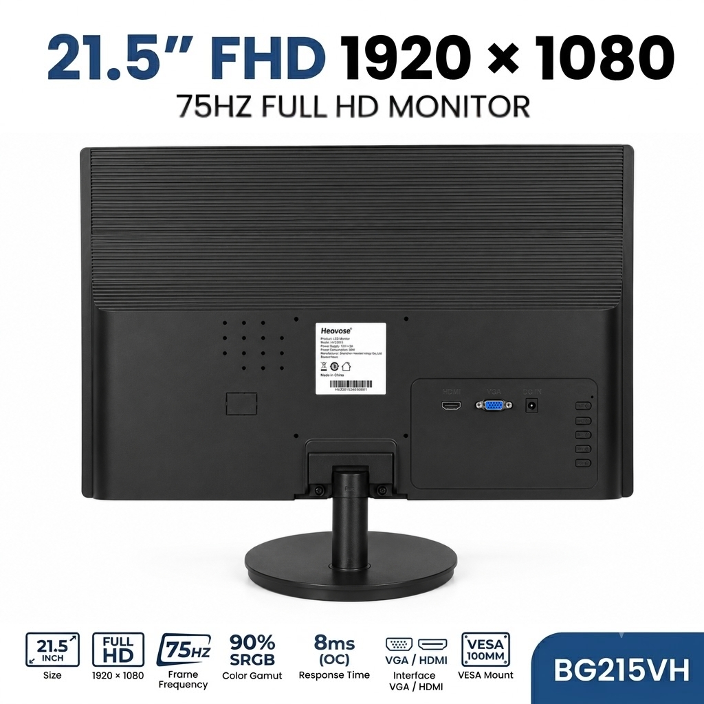 Màn hình Heovose 21.5inch 75Hz FHD MONITOR 1920 x 1080, Màn Giá Rẻ Chính Hãng Bảo Hành 12 Tháng | BigBuy360 - bigbuy360.vn