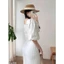 Set bộ thô ren áo tay bồng và chân váy midi dáng dài.A2350