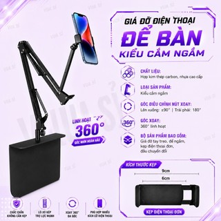 Giá Đỡ Điện Thoại - Máy Tính Bảng " RẢNH TAY " VUASI SG12 Kẹp Đầu Giường Xoay 360 Độ Đa Năng
