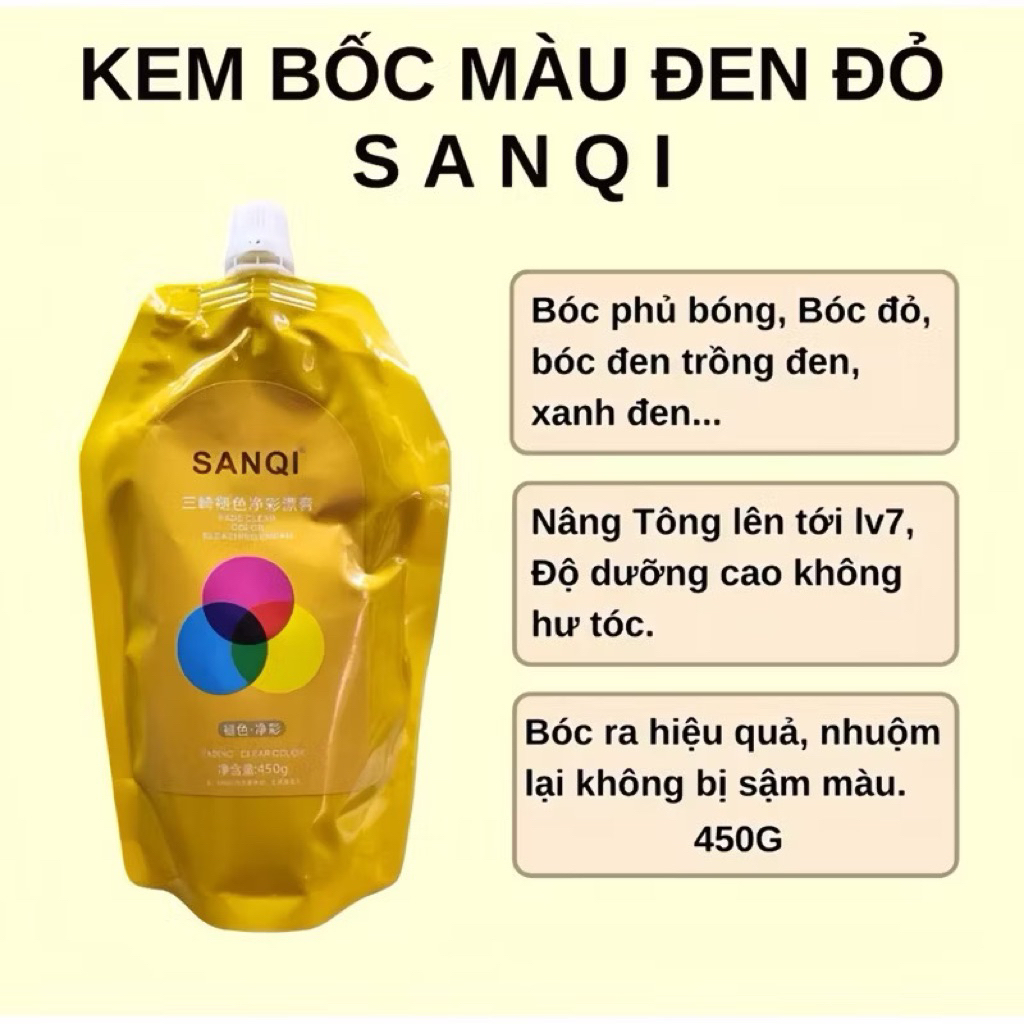 Bóc Đen Đỏ Màu Kim Loại SANQI 450ml - Sản Phẩm Nâng Sáng Giúp Giảm Chi Phí Cho Salon