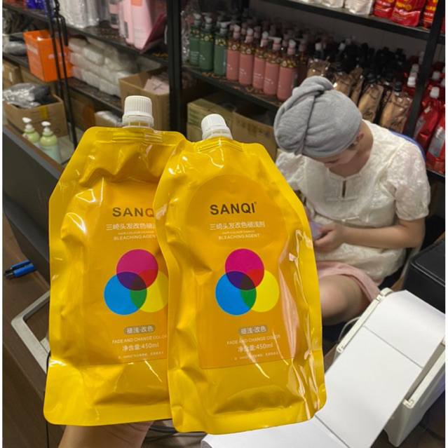 Bóc Đen Đỏ Màu Kim Loại SANQI 450ml - Sản Phẩm Nâng Sáng Giúp Giảm Chi Phí Cho Salon