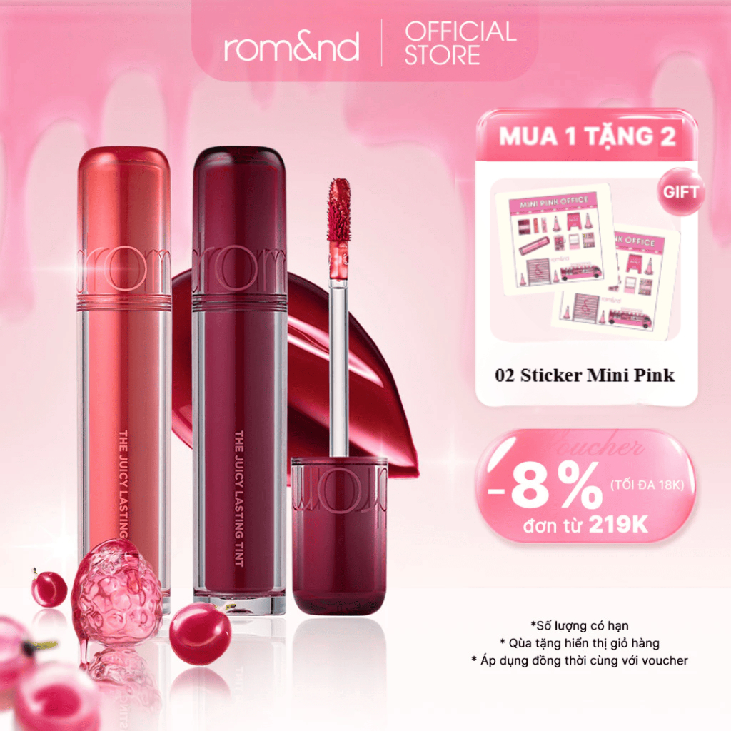 [Rom&nd] Son Tint lì cho môi căng mọng THE JUICY LASTING TINT