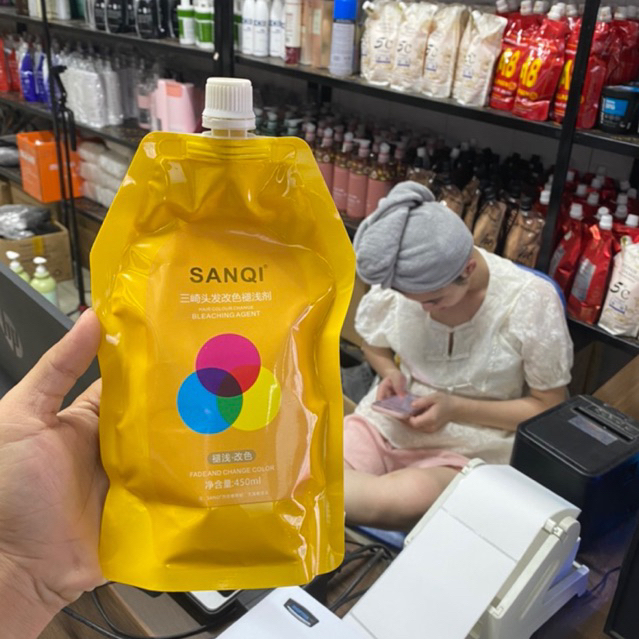 Bóc Đen Đỏ Màu Kim Loại SANQI 450ml - Sản Phẩm Nâng Sáng Giúp Giảm Chi Phí Cho Salon