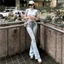 QUẦN JEANS NỮ ỐNG LOE RÁCH CẠP CAO HÁCH DÁNG HOTTREND 2026