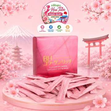 Gói Uống BH Collagen Nichiei Bussan - Hộp 30 gói- Thực phẩm bổ sung Collagen & Vitamin C cho cơ thể