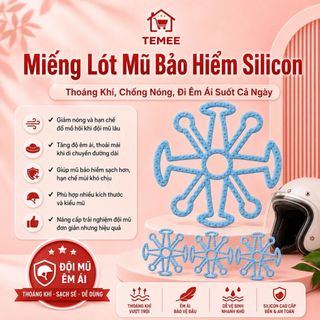 Combo 3 Miếng Lót Mũ Bảo Hiểm Silicon Thoáng Khí Đệm Lót Mũ Chống Nóng, Giảm Mồ Hôi, Đội Êm Ái
