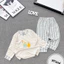 Bộ dài tay PHỐI KẺ MDKids cúc bấm vai chất liệu thun lạnh peptit họa tiết thú cho bé 4-14kg