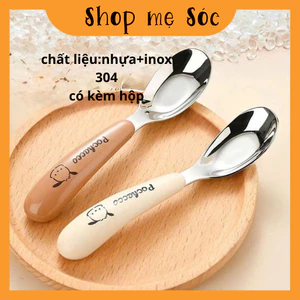 Thìa inox 304 an toàn cho bé kèm hộp đựng tiện lợi