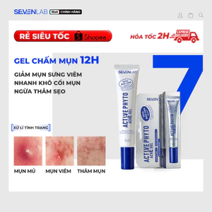 Gel chấm mụn SEVENLAB 15g giúp khô cồi mụn, làm dịu mụn viêm sau 12h hạn chế hình thành thâm sau mụn