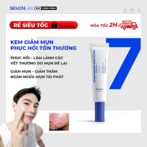 Kem phục hồi mụn SEVENLAB Brightening Anti-Acne Cream hỗ trợ làm lành và ngăn mụn tái phát 20gr