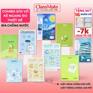 Combo 5/10 Vở Kẻ Ngang B5 Classmate 80/120/200Trang Bìa Chống Nước, Giấy Chống Loá Bảo Vệ Mắt Cho Học Sinh, Sinh Viên