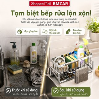 Giá Để Đồ Rửa Chén INOX cao cấp Kệ Đựng Đồ Bồn Rửa Bát chống ẩm chống rỉ dễ vệ sinh