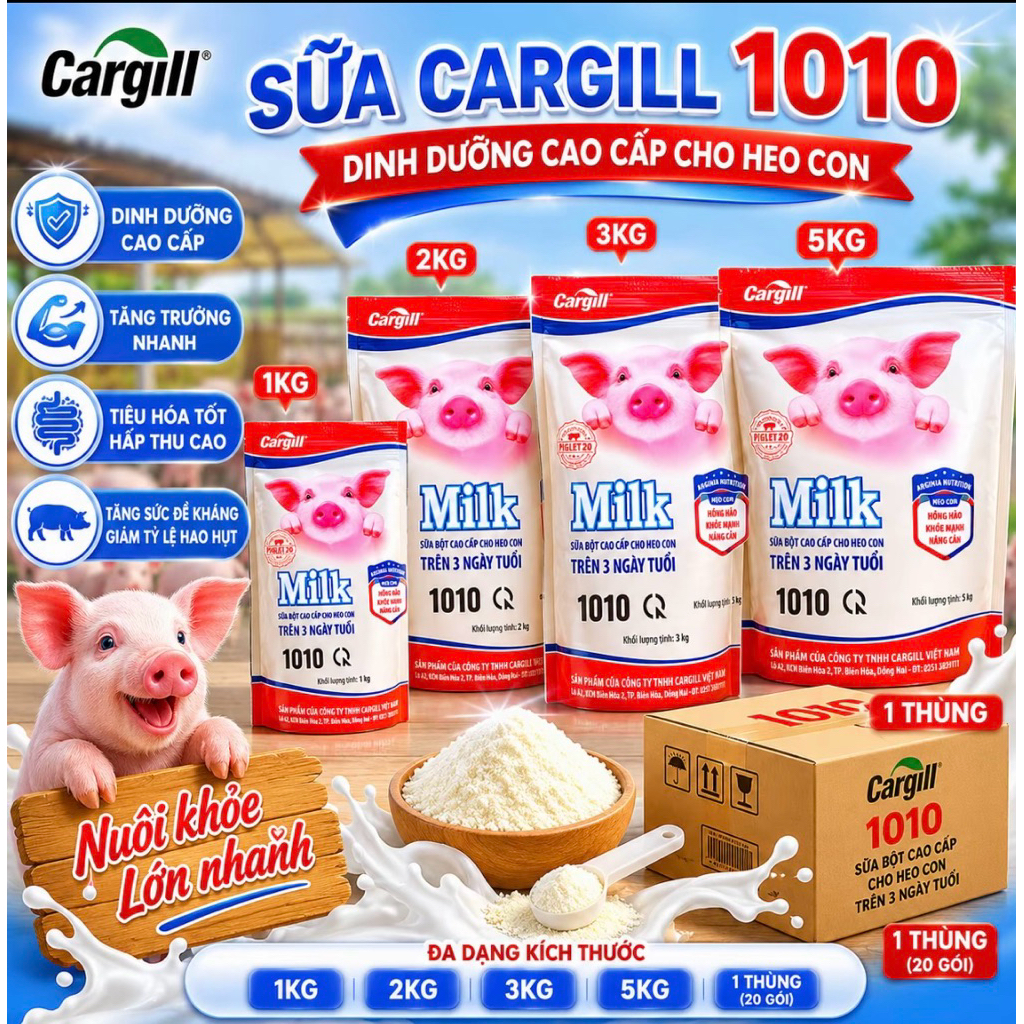 Sữa bột cho heo con Milk Cargill 1010