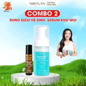 Combo Dung Dịch Vệ Sinh Phụ Nữ Muối Biển Xanh, Serum Khử Mùi mờ Thâm Nách Và Chân SHeGAN - Khử Mùi, Thơm Mát, Tự Tin