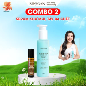 Combo Tẩy Tế Bào Chết Muối Biển Xanh, Serum Khử Mùi Mờ Thâm Nách Và Chân SHeGAN - Phù Hợp Cho Mọi Loại Da