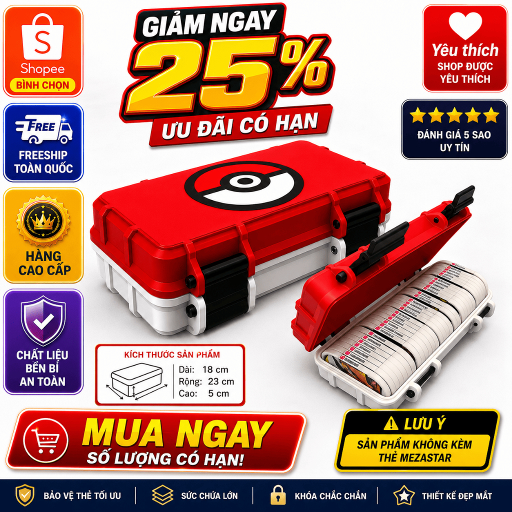Hộp Đựng 30 Thẻ Mezastar Cao Cấp Hộp Bảo Quản Thẻ Chống Trầy Chống Va Đập Phụ Kiện Mezastar
