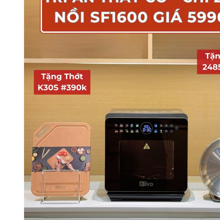 (hỏa tốc) Nồi Chiên Hấp Đa Năng OLIVO SF1600 - 70 Chức Năng Cài Đặt Sẵn - Nồi Chiên Hơi Nước - Nồi Hấp