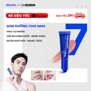 Son dưỡng có màu cao cấp dành cho nam SEVENLAB 9gr không bóng dính, giảm nứt nẻ Hyper Lip Rush