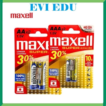 [Hàng chính hãng] Vỉ 2 Viên Pin AA / Pin AAA Maxell Super Alkaline 1,5V pin điều khiển pin tiểu pin đũa 2A / 3A