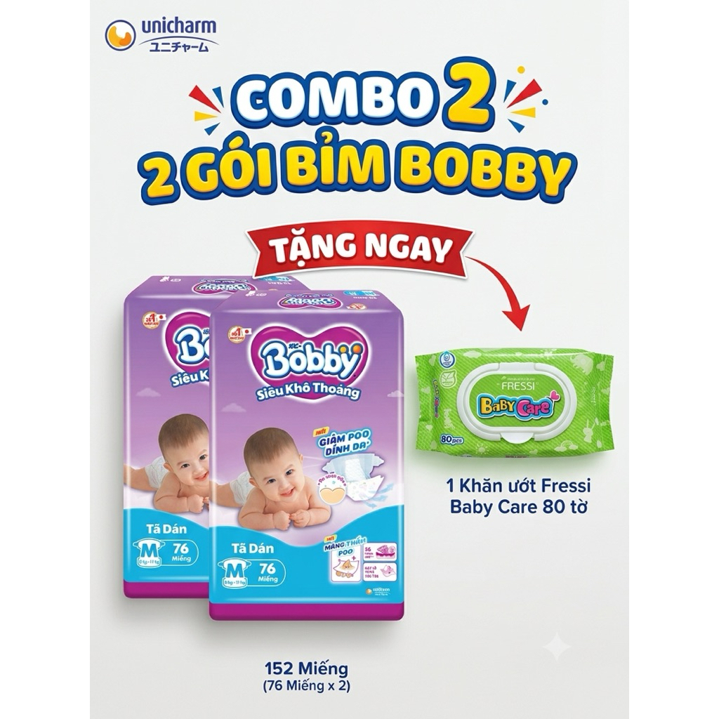 TÃ DÁN BOBBY SIÊU KHÔ THOÁNG - SUPER JUMBO S80 / M76