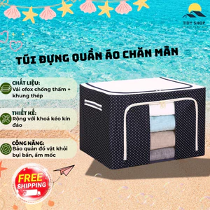 Túi Đựng Quần Áo Chăn Màn, TIDY SHOP, Hộp Đựng Đồ Gia Dụng Chống Bụi, Chống Ẩm Mốc Tiện Lợi