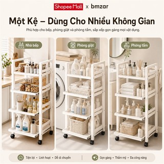 Kệ Bếp Đa Năng Thông Minh Có Ngăn Kéo Rút Kệ Dể Dồ Thép Carbon Cao Cấp 3/4/5 Tầng Có Bánh Xe Di Chuyển