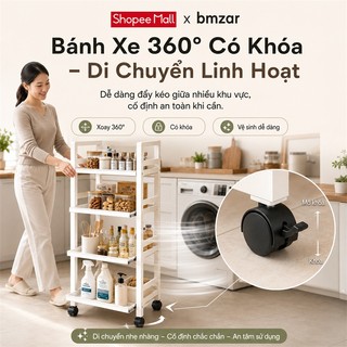 Kệ Bếp Đa Năng Thông Minh Có Ngăn Kéo Rút Kệ Dể Dồ Thép Carbon Cao Cấp 3/4/5 Tầng Có Bánh Xe Di Chuyển
