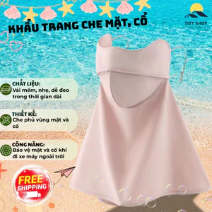 Khẩu Trang Che Mặt Cổ Chống Nắng Cao Cấp, TIDY SHOP, Khăn Che Mặt Cổ Đi Xe Máy Thoáng Nhẹ