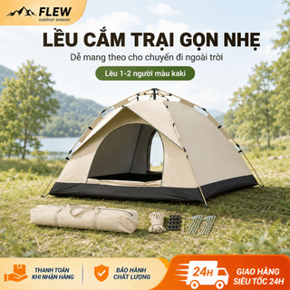 Lều Cắm Trại Tự Bung 2 Lớp, Chống Muỗi Chống Mưa Nhẹ, Gấp Gọn Cho 1-2 Người
