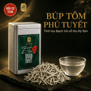 Bạch Trà Shan Tuyết Cổ Thụ Thượng Hạng An Nam - Búp Chè Tuyết Cổ Cực Phẩm Hộp Thiếc 50g Organic Tốt Cho Sức Khỏe