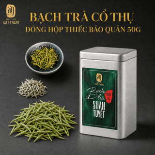Bạch Trà Shan Tuyết Cổ Thụ Thượng Hạng An Nam - Búp Chè Tuyết Cổ Cực Phẩm Hộp Thiếc 50g Organic Tốt Cho Sức Khỏe