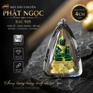 Mặt Dây Bạc Phật Ngọc 3.5cm – Kiểu Tam Giác Mạnh Mẽ, Dành Riêng Cho Nam