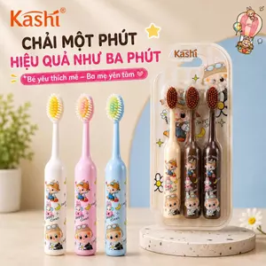 Bàn Chải Đánh Răng Trẻ Em Kashi, Lông Mềm Họa Tiết Labubu, Thích Hợp Cho Trẻ 3-12 Tuổi