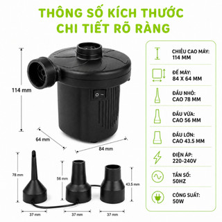 Bơm Điện Mini Hút Thổi Hai Chiều Đa Năng Kèm Ba Đầu GD88 - Máy Bơm Hơi Điện Mini Công Suất 50W