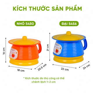 Bô Vệ Sinh Trẻ Em Việt Nhật Có Nắp Đậy Chống Mùi GD97 - Bô Nhựa Vệ Sinh Cho Bé Có Tay Cầm Nắp Kín