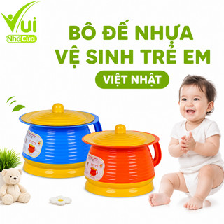 Bô Vệ Sinh Trẻ Em Việt Nhật Có Nắp Đậy Chống Mùi GD97 - Bô Nhựa Vệ Sinh Cho Bé Có Tay Cầm Nắp Kín
