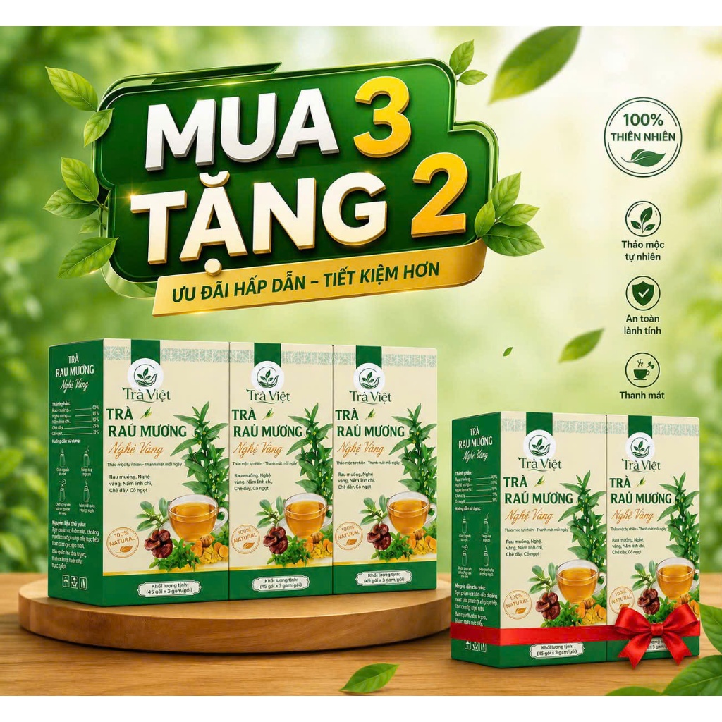Trà Rau Muơng - Nghệ Kết Hợp Linh Chi & Chè Dây – Thức Uống Thảo Mộc Tự Nhiên