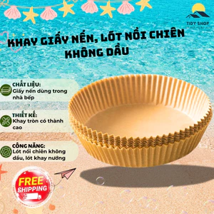 Khay Giấy Nến Nồi Chiên Không Dầu, TIDY SHOP, Miếng Lót Nướng Chống Dính, Phụ Kiện Làm Bánh Tiện Lợi